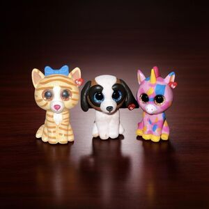 Ty Beanie Mini Boo Fantasia Unicorn Duke St Bernard & Tabitha Tabby Figures A48